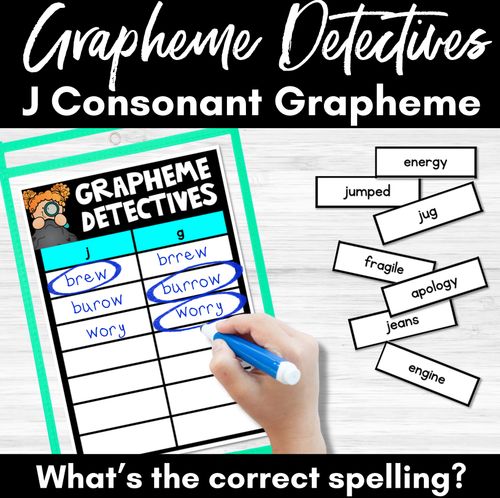 Resource preview 1 for Consonant Sound J Words Game - J Phoneme Decodable Words Activity -  Grapheme Detectives