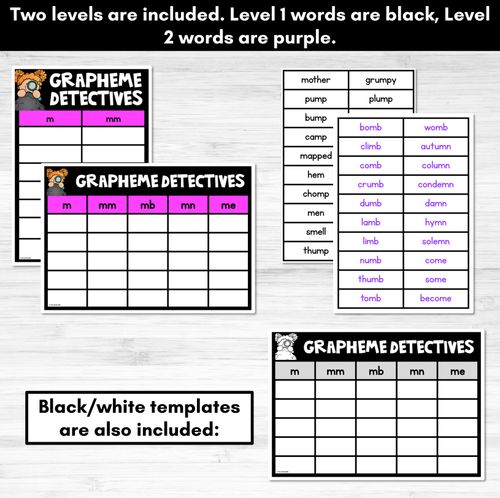 Resource preview 4 for Consonant Sound M Words Game - M Phoneme Decodable Words Activity -  Grapheme Detectives