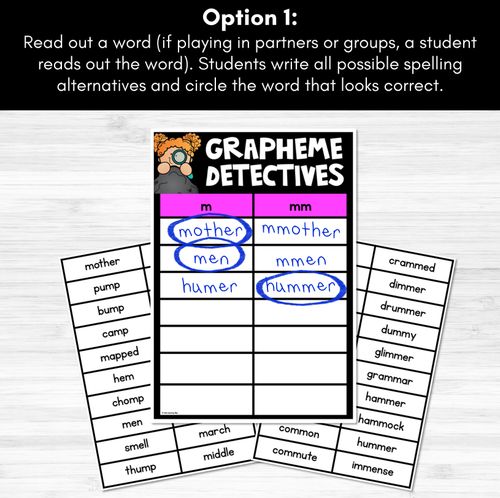 Resource preview 2 for Consonant Sound M Words Game - M Phoneme Decodable Words Activity -  Grapheme Detectives