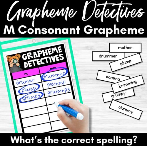 Resource preview 1 for Consonant Sound M Words Game - M Phoneme Decodable Words Activity -  Grapheme Detectives