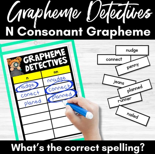 Resource preview 1 for Consonant Sound N Words Game - N Phoneme Decodable Words Activity -  Grapheme Detectives