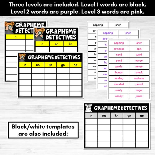 Resource preview 4 for Consonant Sound N Words Game - N Phoneme Decodable Words Activity -  Grapheme Detectives