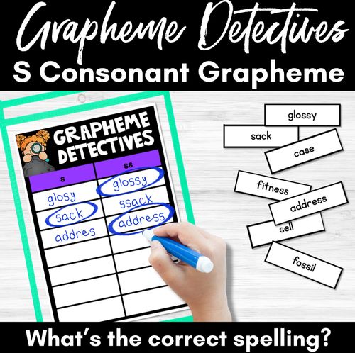 Resource preview 1 for Consonant Sound S Words Game - S Phoneme Decodable Words Activity -  Grapheme Detectives