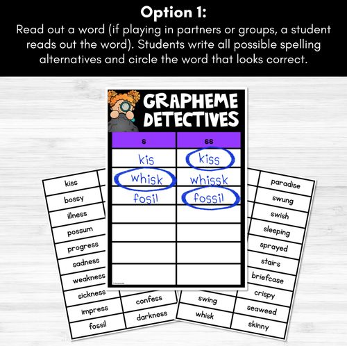 Resource preview 2 for Consonant Sound S Words Game - S Phoneme Decodable Words Activity -  Grapheme Detectives