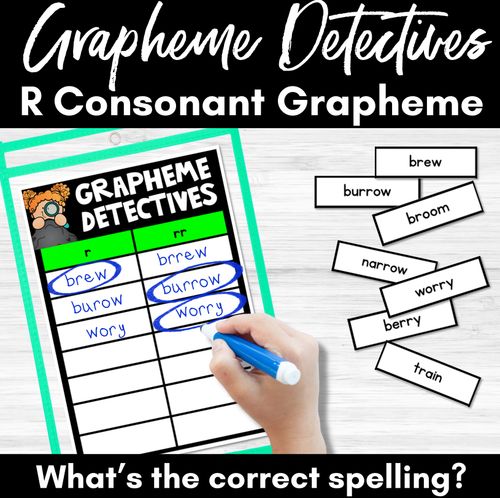 Resource preview 1 for Consonant Sound R Words Game - R Phoneme Decodable Words Activity -  Grapheme Detectives