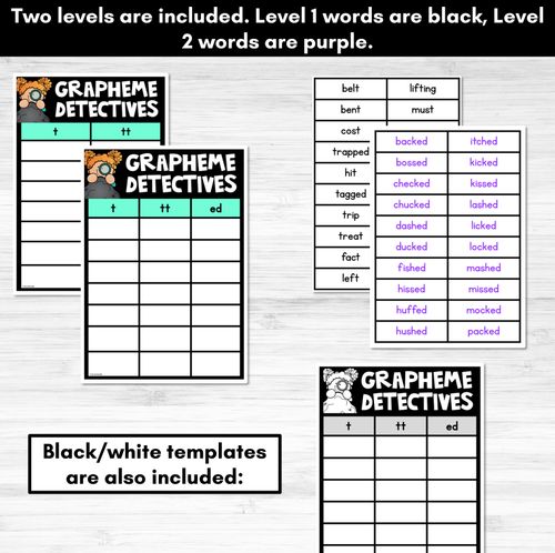 Resource preview 4 for Consonant Sound T Words Game - T Phoneme Decodable Words Activity -  Grapheme Detectives