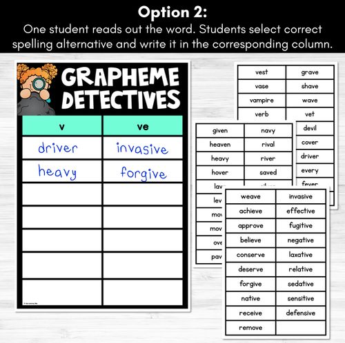 Resource preview 3 for Consonant Sound V Words Game - V Phoneme Decodable Words Activity -  Grapheme Detectives