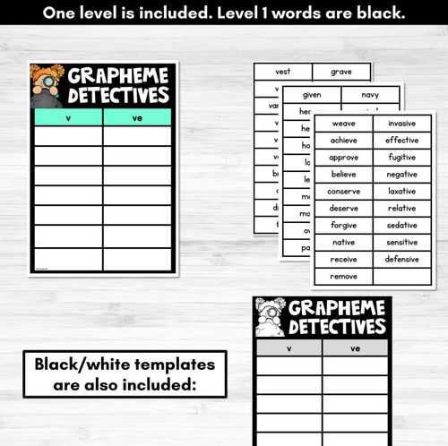 Resource preview 4 for Consonant Sound V Words Game - V Phoneme Decodable Words Activity -  Grapheme Detectives