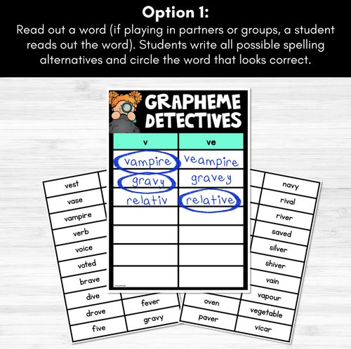 Resource preview 2 for Consonant Sound V Words Game - V Phoneme Decodable Words Activity -  Grapheme Detectives