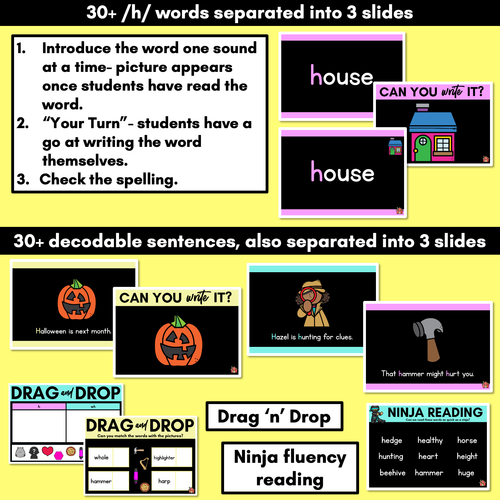 Resource preview 3 for Consonant Sound H PowerPoint