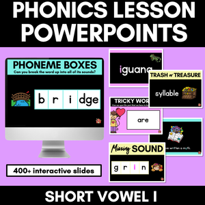 Short Vowel Sound I PowerPoint - I, Y