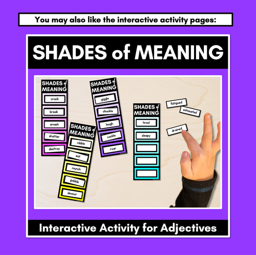 Resource preview 5 for Shades of Meaning Adjectives Posters - Editable