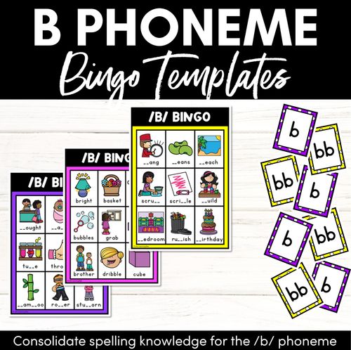 Resource preview 1 for B SOUND BINGO - Ways to spell the /b/ phoneme