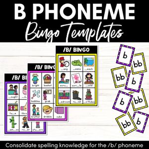 B SOUND BINGO - Ways to spell the /b/ phoneme