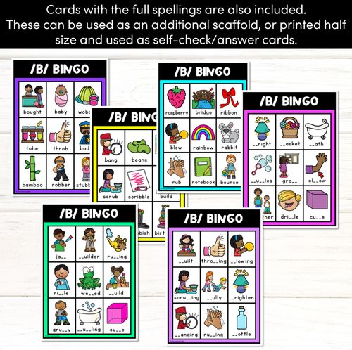 Resource preview 2 for B SOUND BINGO - Ways to spell the /b/ phoneme