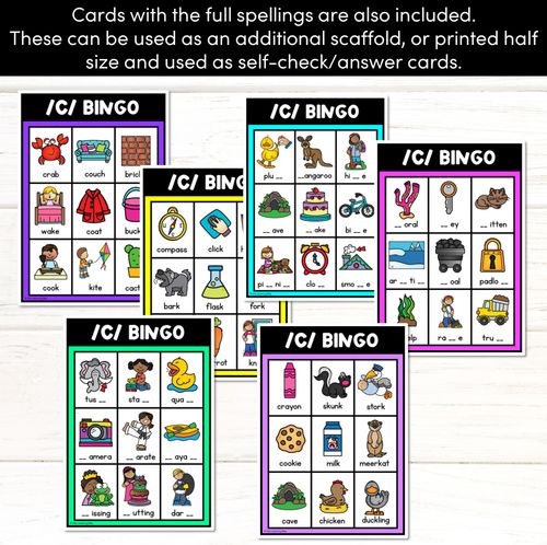 Resource preview 2 for C SOUND BINGO - Ways to spell the /c/ phoneme