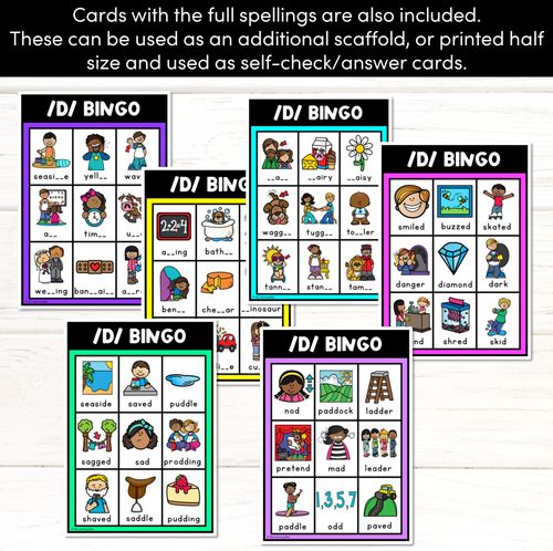 Resource preview 2 for D SOUND BINGO - Ways to spell the /d/ phoneme