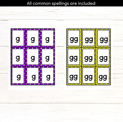 Resource preview 3 for G SOUND BINGO - Ways to spell the /g/ phoneme