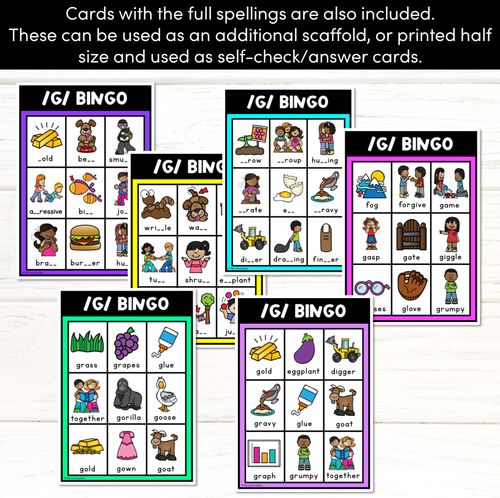 Resource preview 2 for G SOUND BINGO - Ways to spell the /g/ phoneme