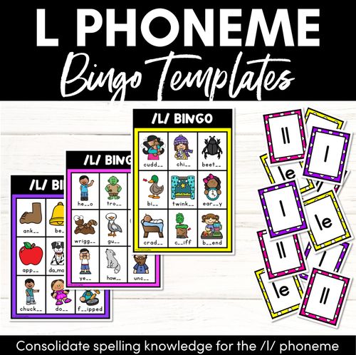 Resource preview 1 for L SOUND BINGO - Ways to spell the /l/ phoneme