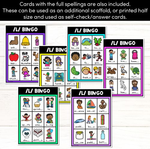 Resource preview 3 for L SOUND BINGO - Ways to spell the /l/ phoneme