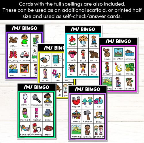 Resource preview 2 for M SOUND BINGO - Ways to spell the /m/ phoneme