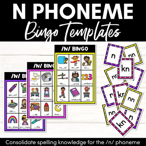 Resource preview 11 for Consonant Sounds Bingo Games BUNDLE