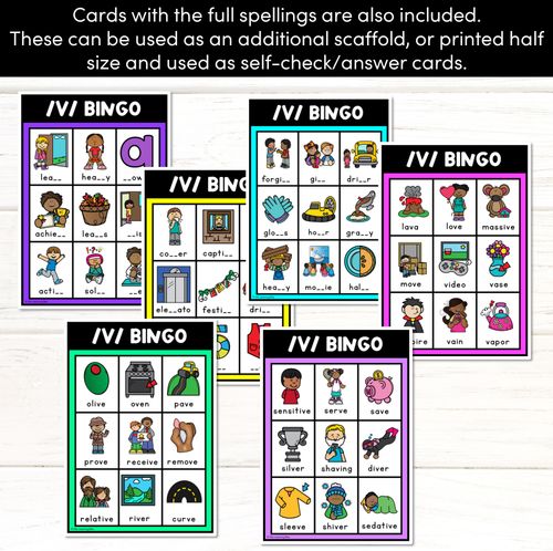 Resource preview 2 for V SOUND BINGO - Ways to spell the /v/ phoneme