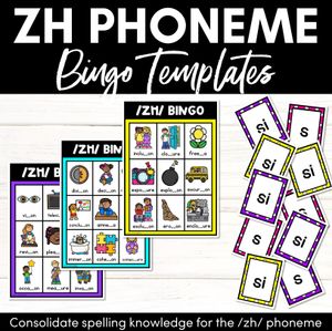 ZH SOUND BINGO - Ways to spell the /zh/ phoneme