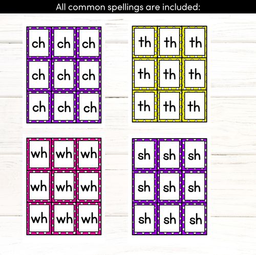 Resource preview 3 for CH, SH, TH, WH SOUND BINGO - Consonant Digraphs Game