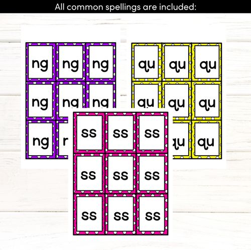 Resource preview 3 for NG, QU, X SOUND BINGO - Ways to spell the consonant digraphs