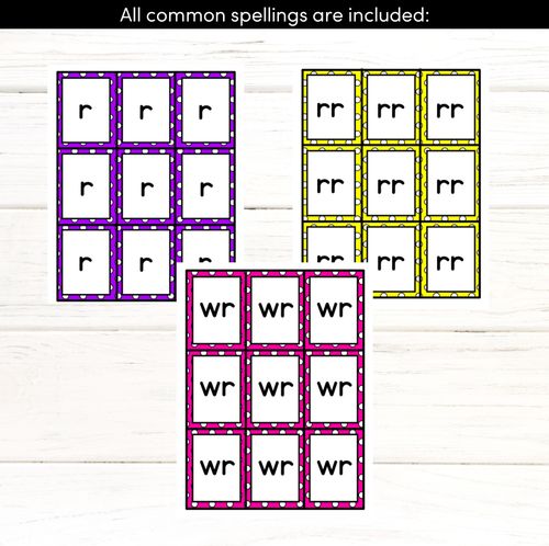 Resource preview 3 for R SOUND BINGO - Ways to spell the /r/ phoneme