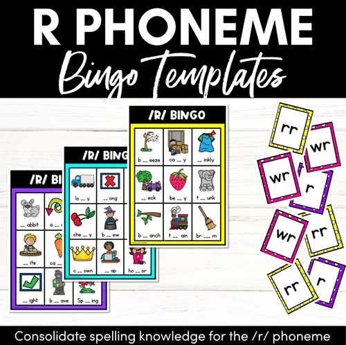 Resource preview 1 for R SOUND BINGO - Ways to spell the /r/ phoneme