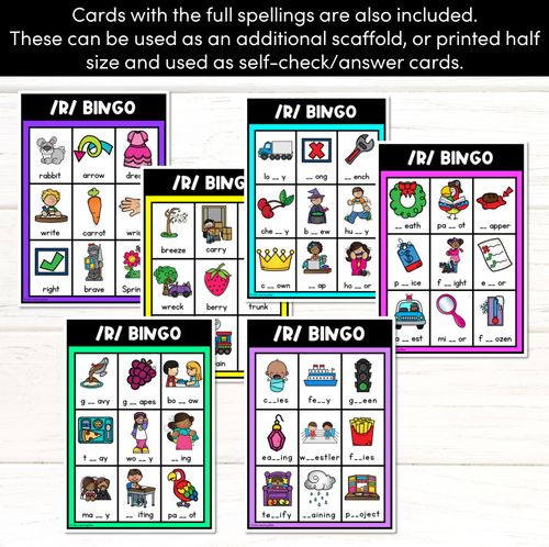 Resource preview 2 for R SOUND BINGO - Ways to spell the /r/ phoneme