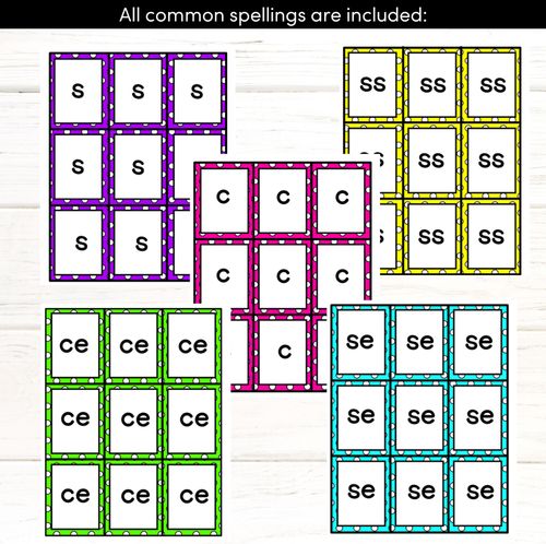 Resource preview 3 for S SOUND BINGO - Ways to spell the /s/ phoneme