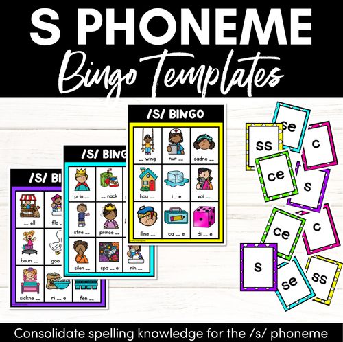 Resource preview 1 for S SOUND BINGO - Ways to spell the /s/ phoneme