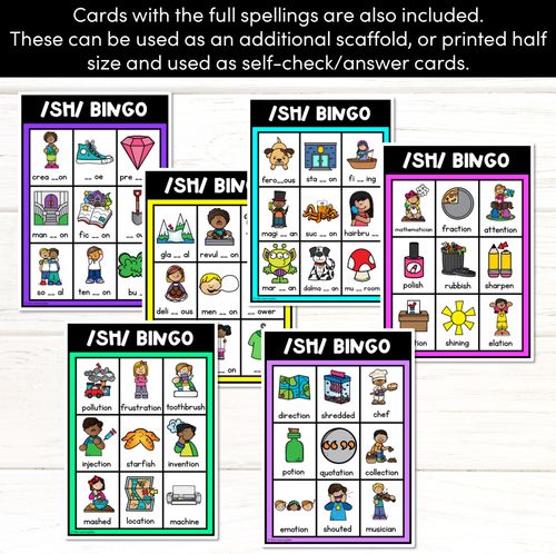 Resource preview 2 for SH SOUND BINGO - Ways to spell the /sh/ phoneme