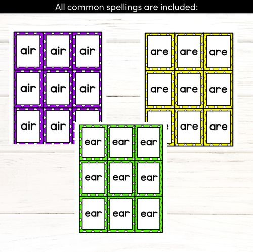 Resource preview 3 for AIR R-Controlled SOUND BINGO - Ways to spell the /air/ phoneme