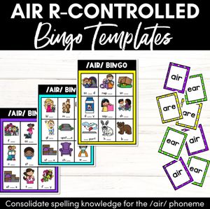 AIR R-Controlled SOUND BINGO - Ways to spell the /air/ phoneme