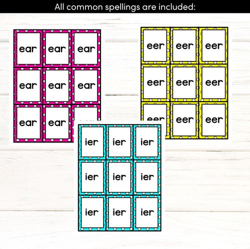 Resource preview 3 for EER R-Controlled SOUND BINGO - Ways to spell the /eer/ phoneme