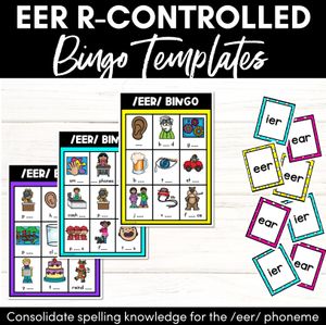 EER R-Controlled SOUND BINGO - Ways to spell the /eer/ phoneme