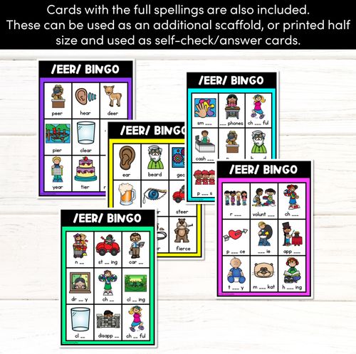 Resource preview 2 for EER R-Controlled SOUND BINGO - Ways to spell the /eer/ phoneme