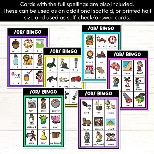 Resource preview 2 for OR R-Controlled SOUND BINGO - Ways to spell the /or/ phoneme