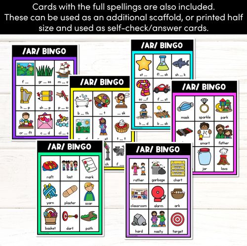 Resource preview 2 for AR R-Controlled SOUND BINGO - Ways to spell the /ar/ phoneme