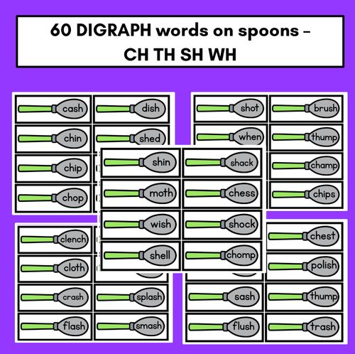 Resource preview 3 for DIGRAPH Word Building Phonics Game - SOUPY SOUNDS - Decodable Words Activity