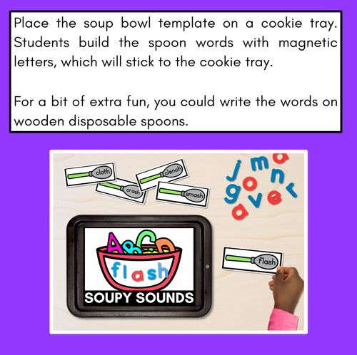 Resource preview 2 for DIGRAPH Word Building Phonics Game - SOUPY SOUNDS - Decodable Words Activity