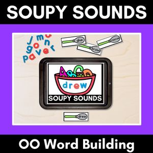 Long U Word Building Phonics Game - SOUPY SOUNDS - Decodable Words Activity