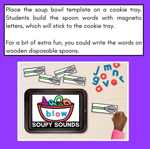 Resource preview 3 for Long O Word Building Phonics Game - SOUPY SOUNDS - Decodable Words Activity