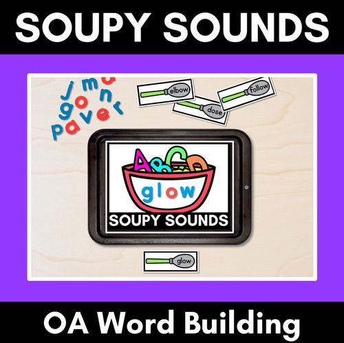 Resource preview 1 for Long O Word Building Phonics Game - SOUPY SOUNDS - Decodable Words Activity