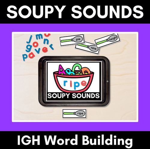 Resource preview 1 for Long I Word Building Phonics Game - SOUPY SOUNDS - Decodable Words Activity